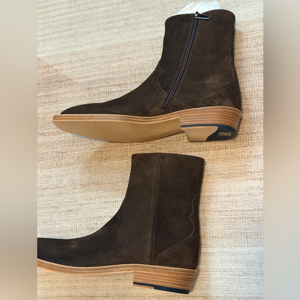 Stuart Weitzman Suede Augustine Chelsea Boot | Brown | EU 44 | Square Toe | NIB - Picture 7 of 14